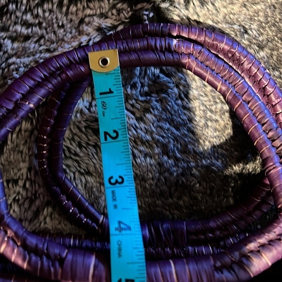 Vintage luxe Style Purple Handmade top handle Natural Woven bag - Picture 7 of 11